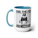 END the FED Monopoly Man Coffee Mug, 15oz
