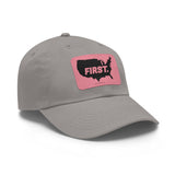 America FIRST, Period (BlackOUT) Hat with Leather Patch
