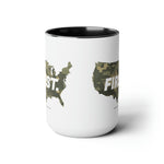 America FIRST, Period (Digital Camo) Coffee Mug, 15oz