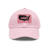 America FIRST, Period (BlackOUT) Hat with Leather Patch