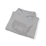 AMERICA FIRST, Period (Greyscale) Classic Hoodie