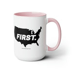 America FIRST, Period (Blackout) Coffee Mug, 15oz